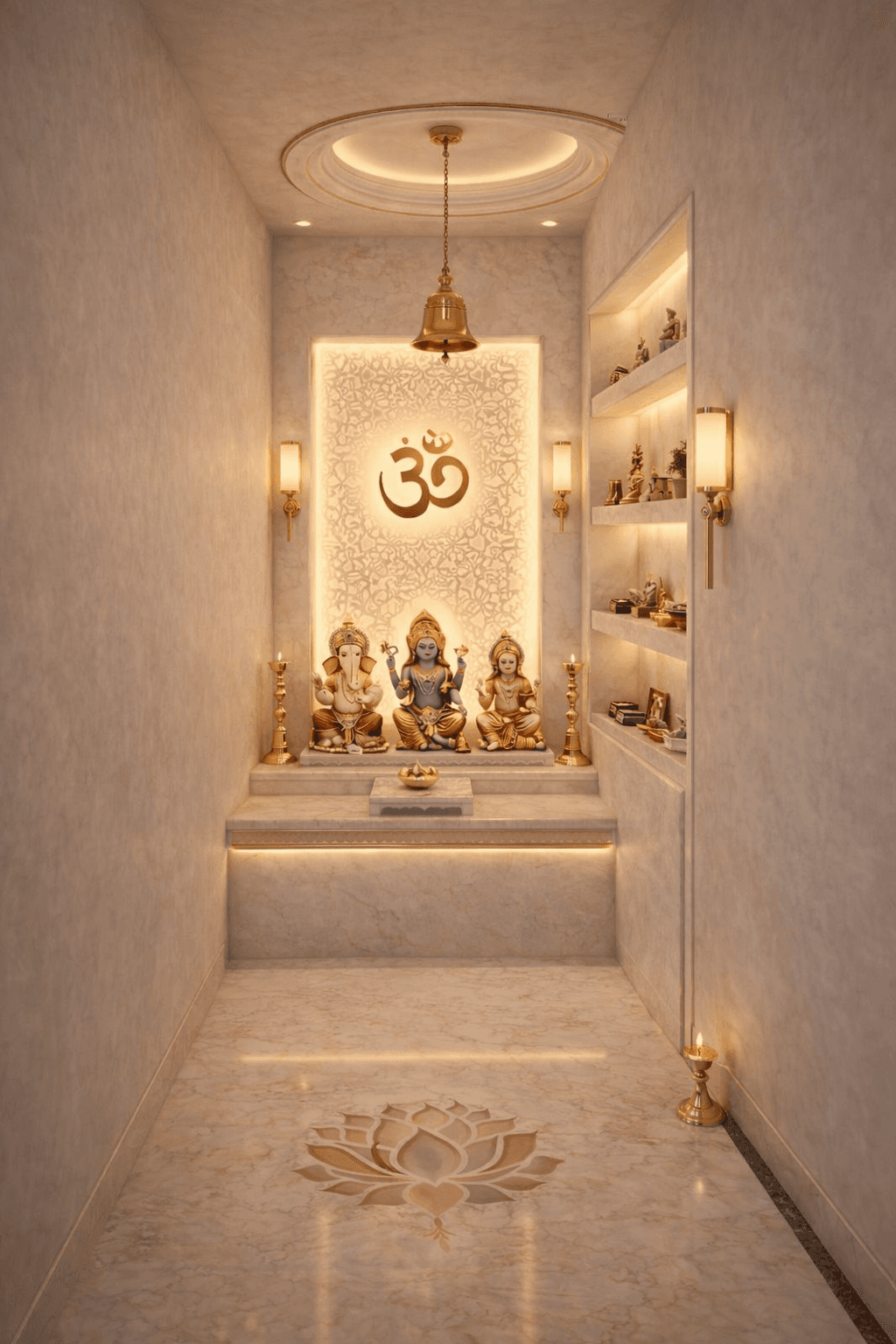 Modern Design of Mandir view 2
