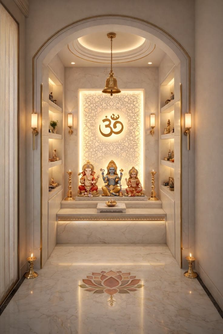 Modern Design of Mandir view 3